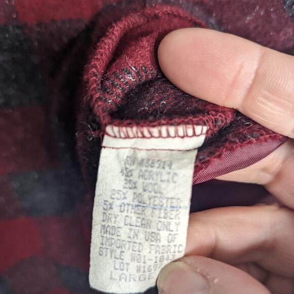 Vintage David Paul New York Cropped Buffalo Plaid Blazer Chonco Button Size L - Picture 7 of 8